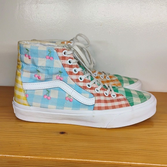 Vans Sk8-Hi Tapered Gingham Block Sneakers Women's Size 9 Men's Size 7.5 - Picture 2 of 12